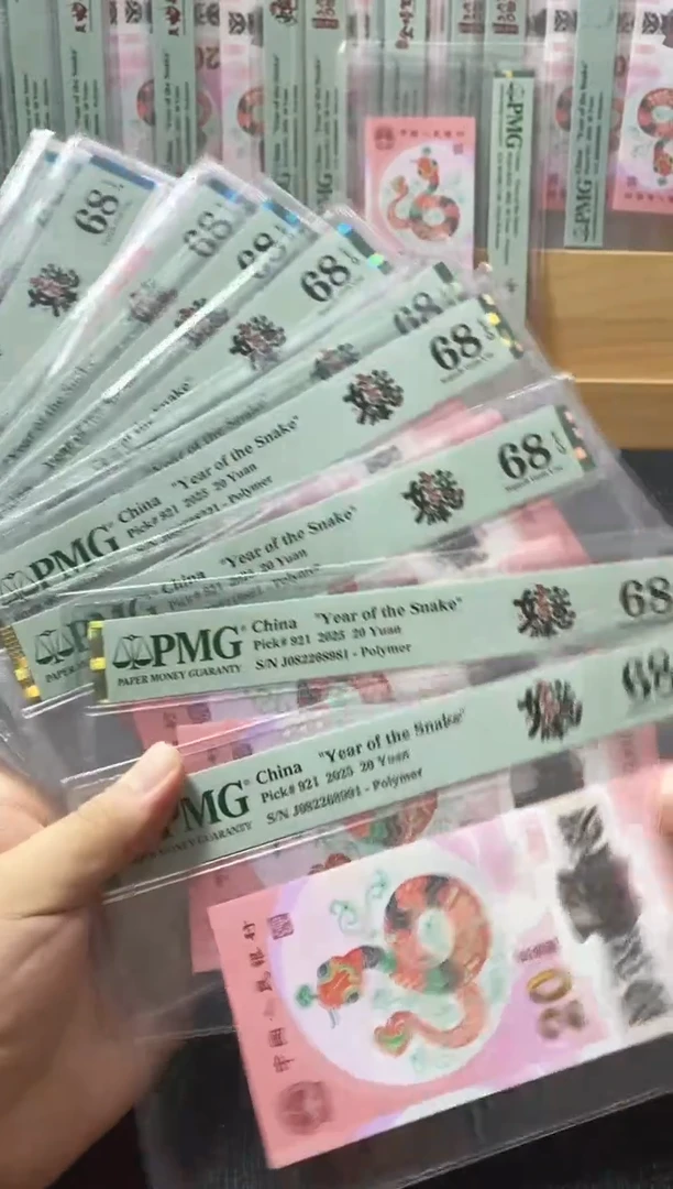 塑料蛇钞 朦胧满号 10张 pmg68分