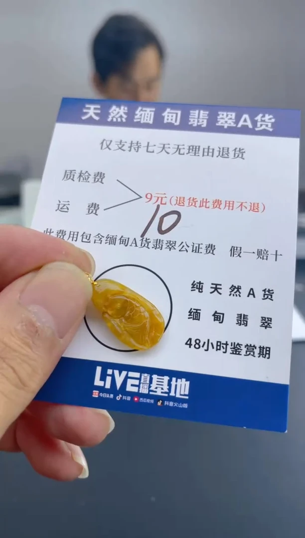 颈饰18K金镶嵌翡翠微瑕纯天然缅甸翡翠A货