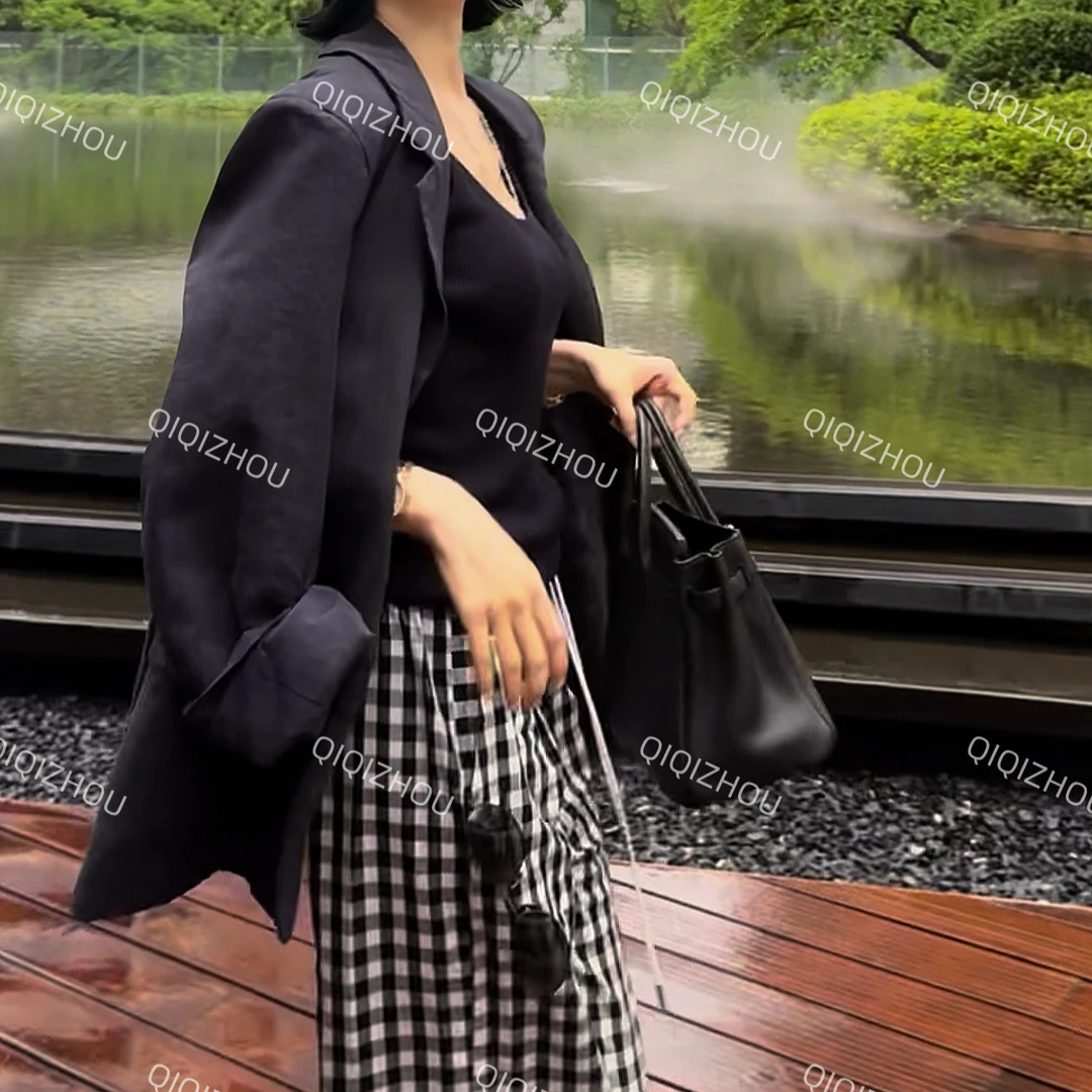 慵懒感宽松麻料西装