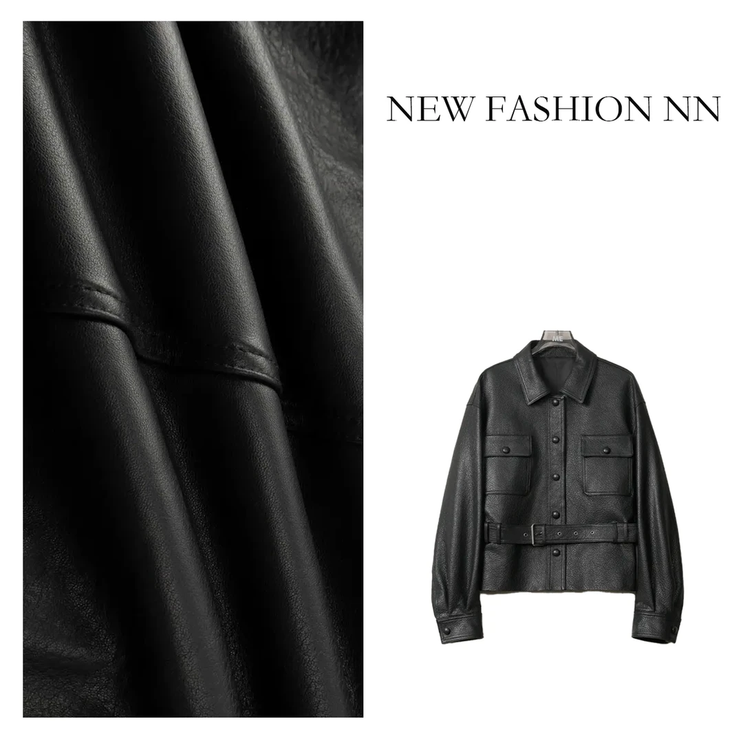 雪糕专属 New Fashion 25年西班牙头层绵羊系带皮衣 XX4738