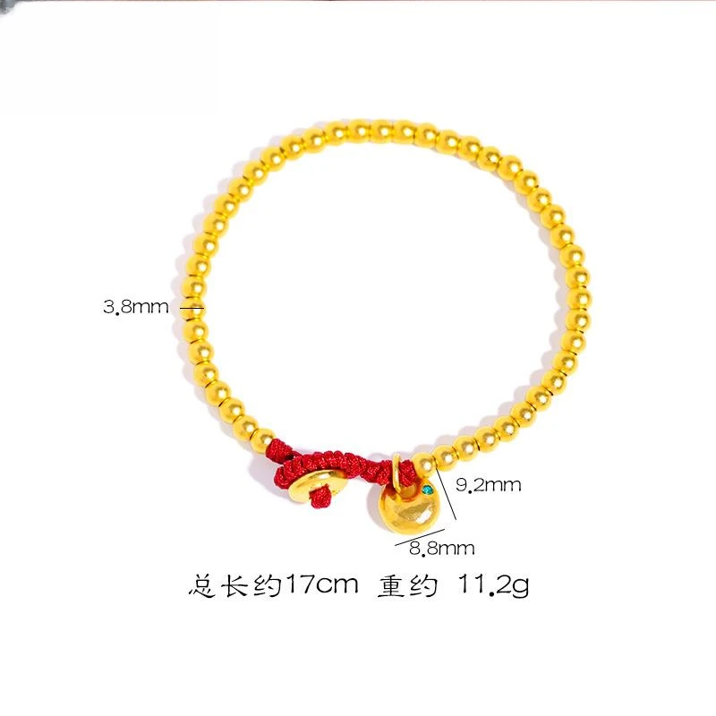 合金涤纶手链 【鸣钻国际MZ】合金 珠小胖福红绳手链HEJS327