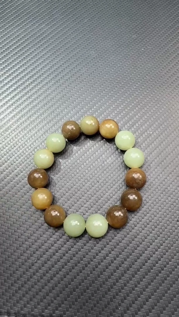 未镶嵌手串和田玉若羌微色差卡14手串