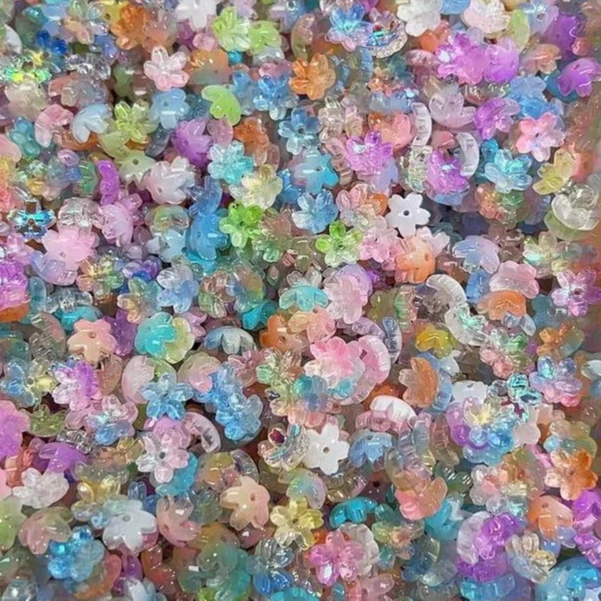 琉璃花樱花醋酸diy手工串珠手机链配件包链