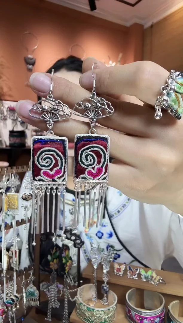 刺绣纯手工民族风耳环