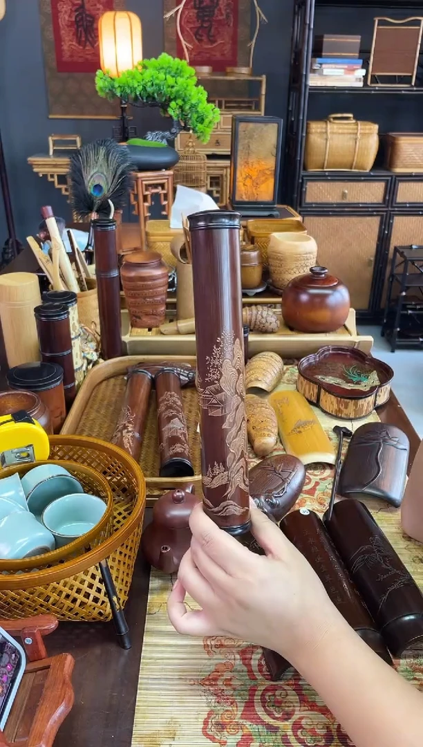 雕刻老煤竹香筒纯手工