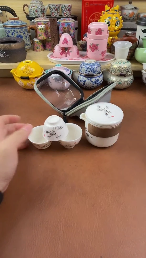 陶瓷茶具摆件旅行套组