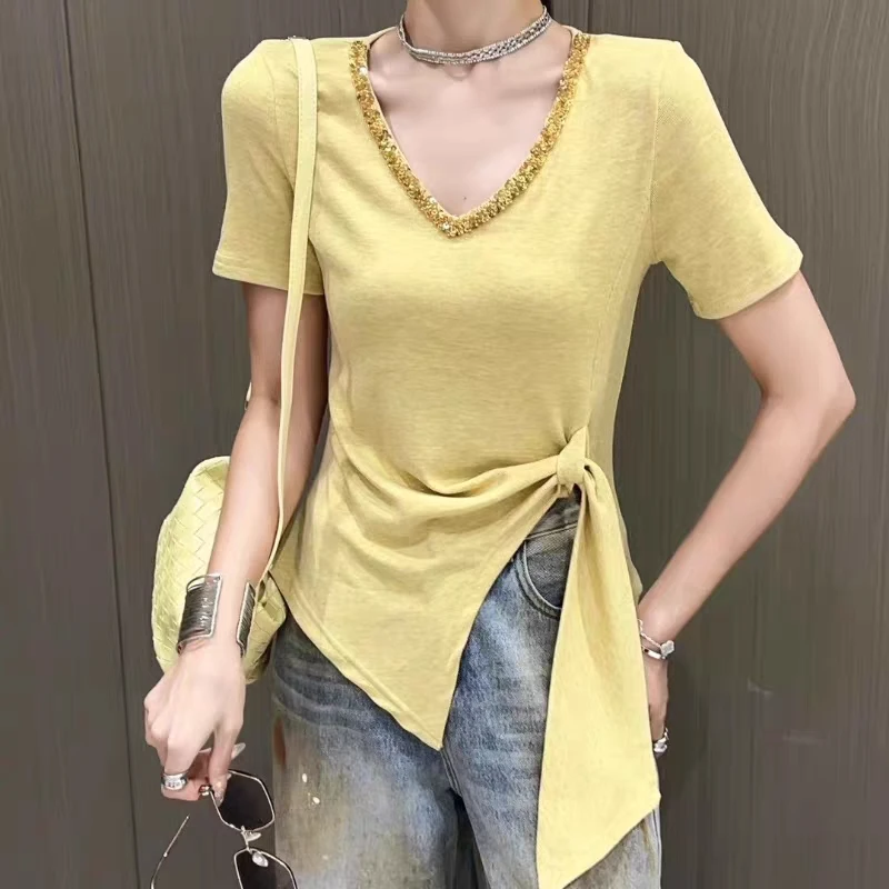 重工小众设计感t恤时尚百搭黑色透气亲肤气质