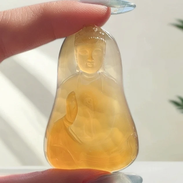 【素衣观音】严选正品天然玛瑙玉髓素衣观音吊坠龙鳞纹保平安渡苦难