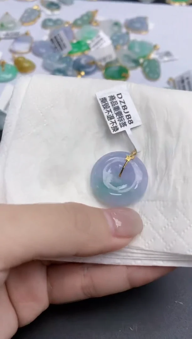 【闪购商品】翡翠颈饰18K金镶嵌天然缅甸翡翠A货