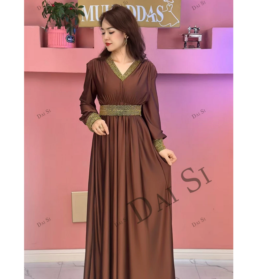 5890新款V领重工米珠高级大摆时尚女装连衣裙