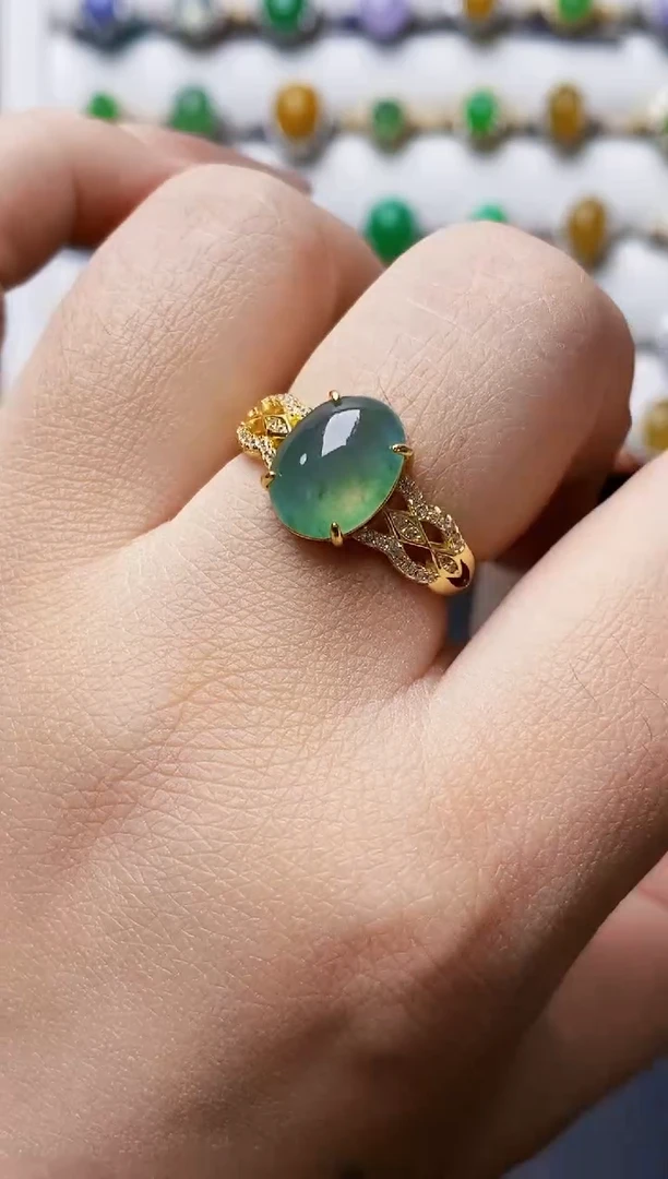 银S925镶嵌戒指翡翠0125