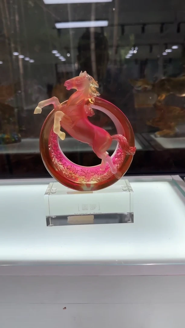 手工艺品琉璃古法琉璃红马