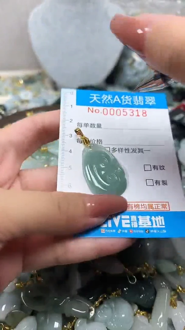 翡翠未镶嵌颈饰净货挂件-5318