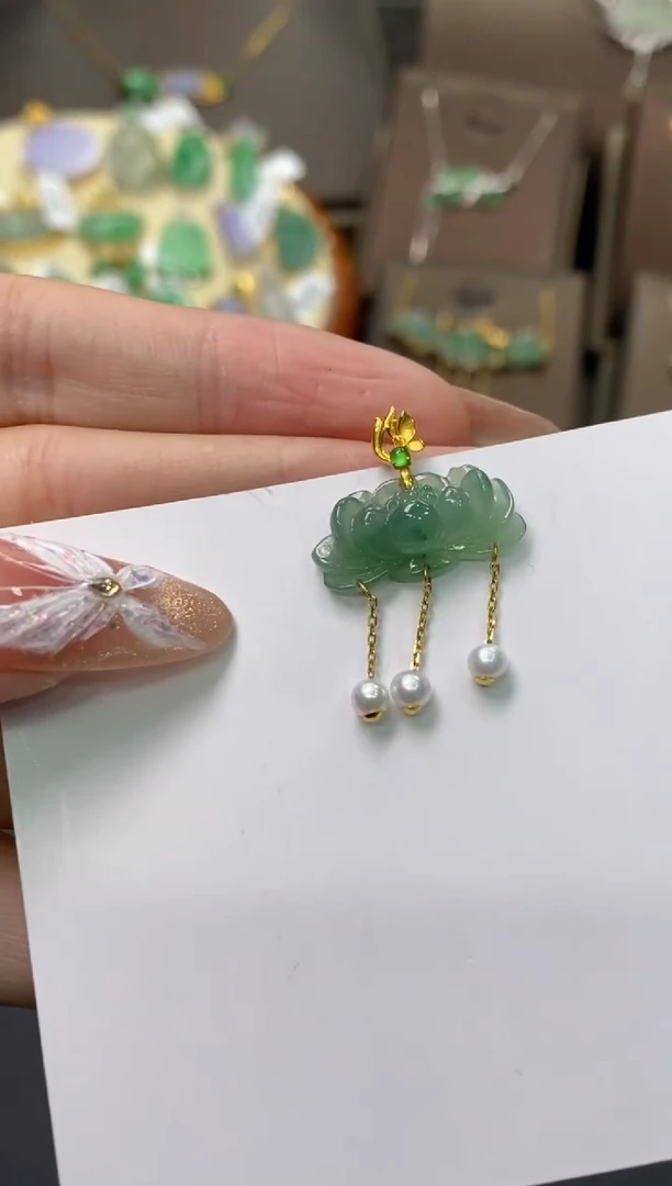 【闪购商品】翡翠颈饰18K金镶嵌净货11027