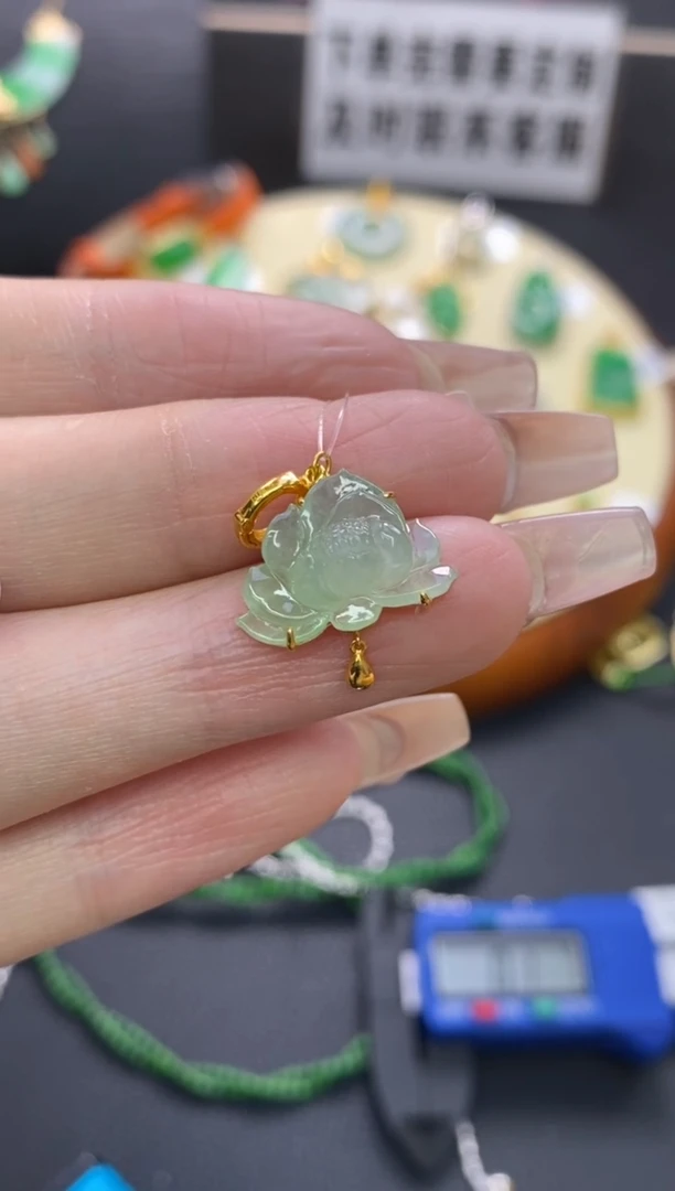 【闪购商品】翡翠颈饰18K金镶嵌净货15964