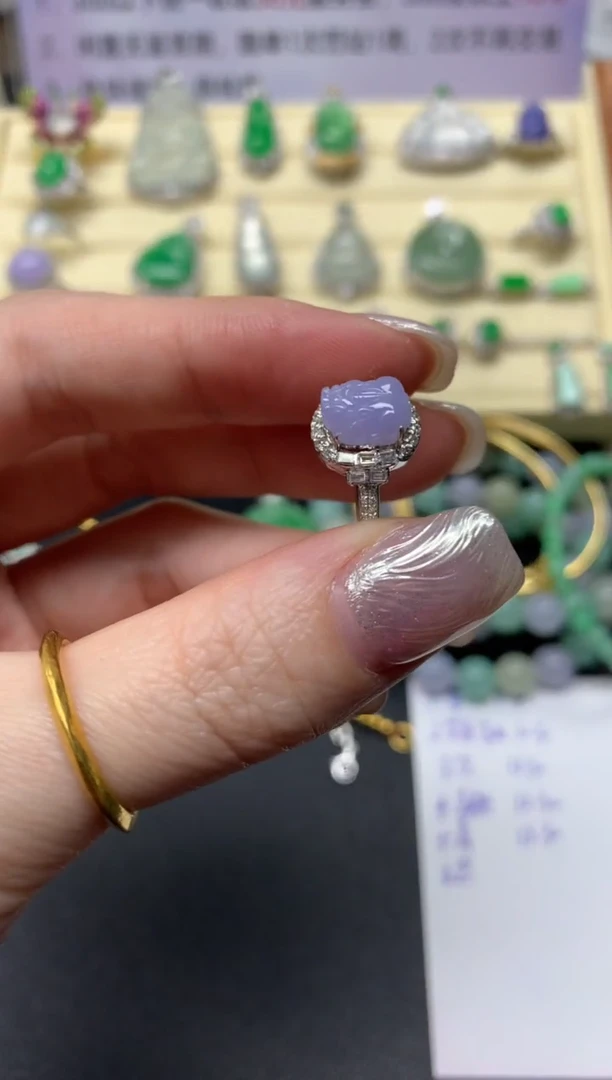 【闪购商品】翡翠戒指18K金镶嵌戒指|3500+350