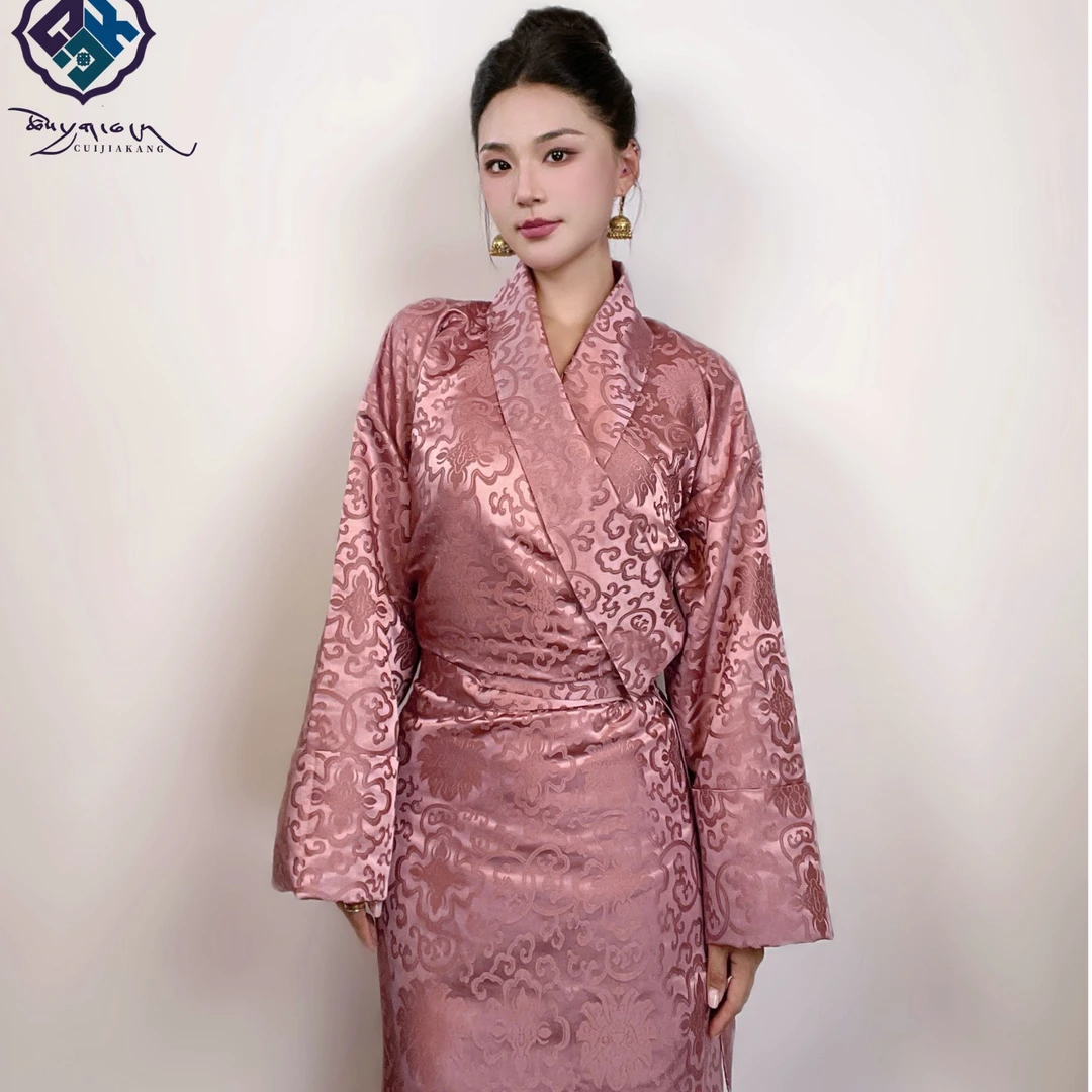 染坊仓「山风素锦」藏服藏袍夏女薄款气质百搭高级不丹藏袍不加里布