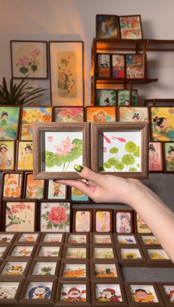 【闪购商品】国画荷叶荷花 金钱草 一组11