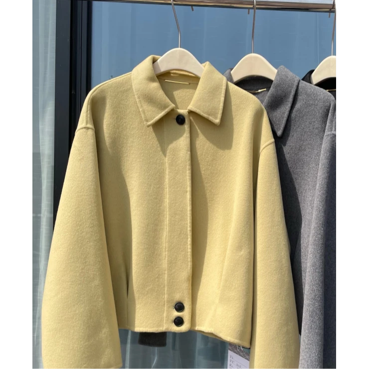 女装双面呢休闲三色大衣短款慵懒风老钱风松弛感女装AW228-MSLD