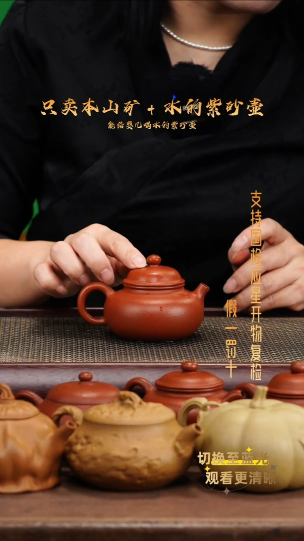 茶壶紫砂原矿龙山朱泥 容天壶