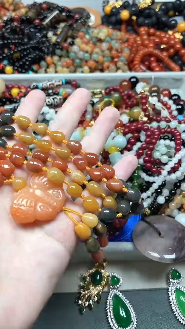 毛衣链未镶嵌石英质玉（金丝玉）多样性发货拍一发一