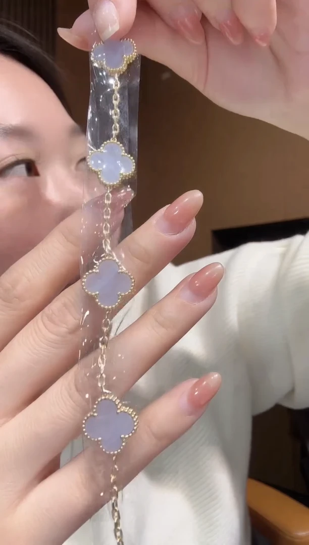 【闪购商品】玛瑙/玉髓手链18K金镶嵌紫色k黄，五花手链GHJ