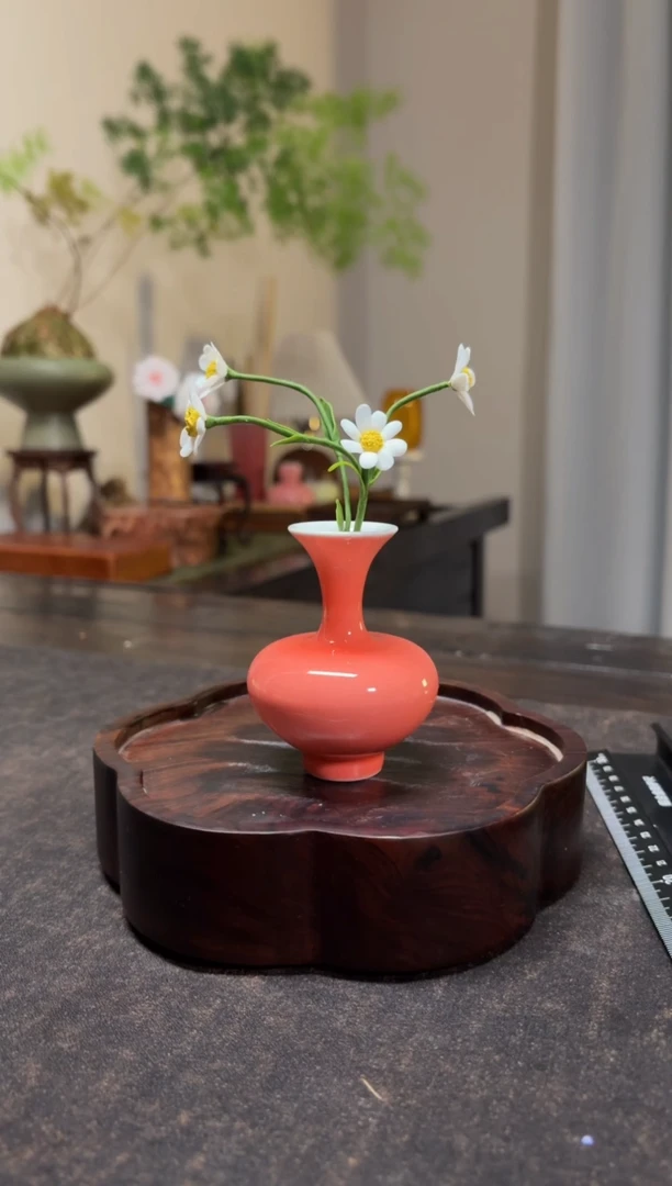瓶插花陶瓷小花瓶中式小摆件（不含花）