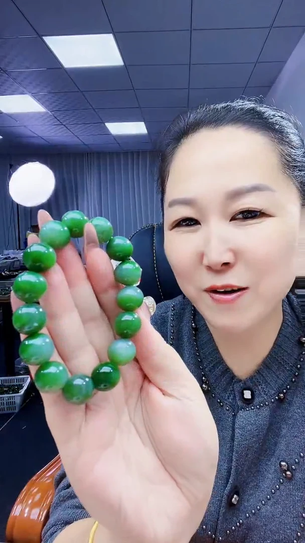 未镶嵌手串和田玉纯天然和田玉俄粉青带粉绿14