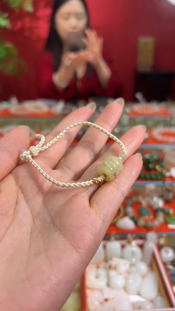 未镶嵌手绳和田玉黄口竹节手绳
