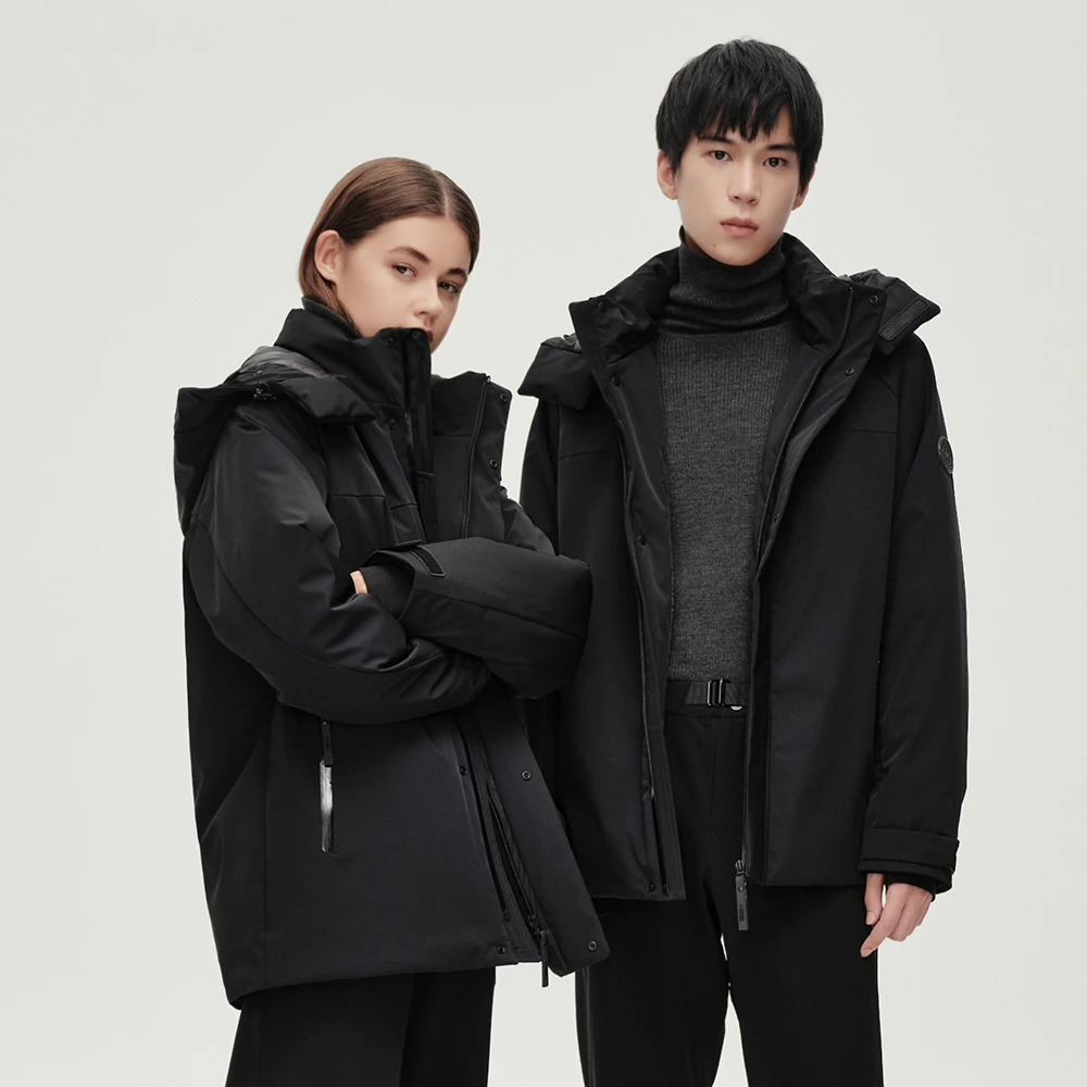 朱先生FIC【波兰95防水绒·短版羽绒派克服】男女款冰湖鸭绒可脱卸帽