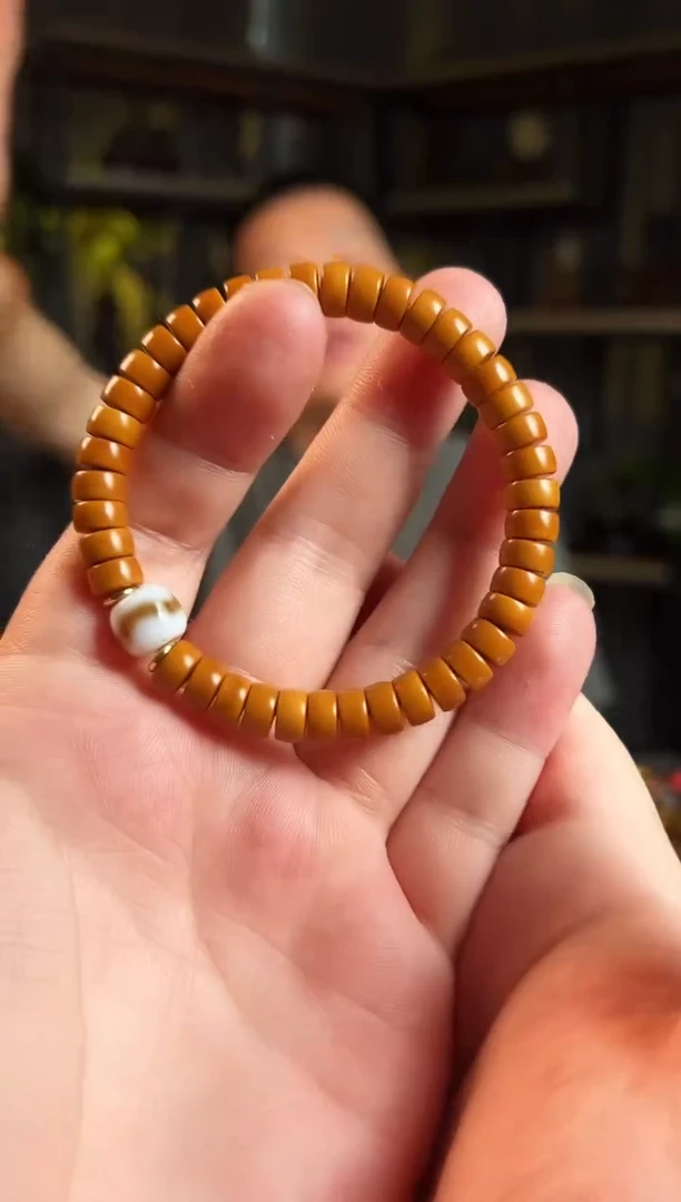 未镶嵌橄榄核手串核尖木带宝串8+
