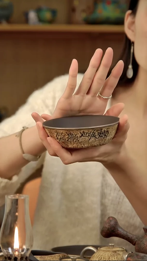 言野手作 粉引仿古万贯钱财壶承