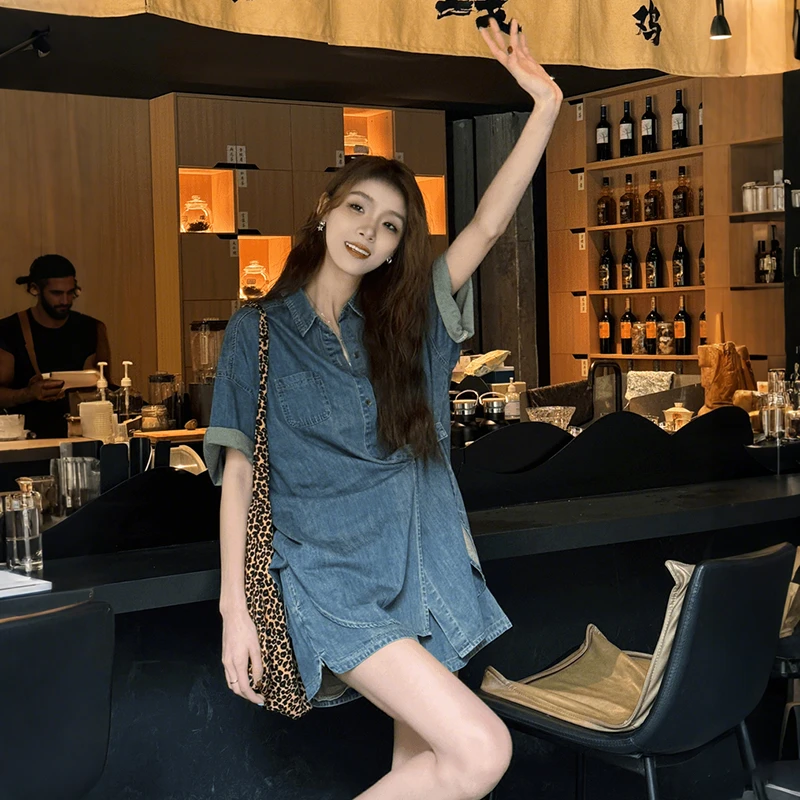 又a又飒牛仔套装裤女夏薄2025新款高级感酷飒拽姐短裤炸街两件套