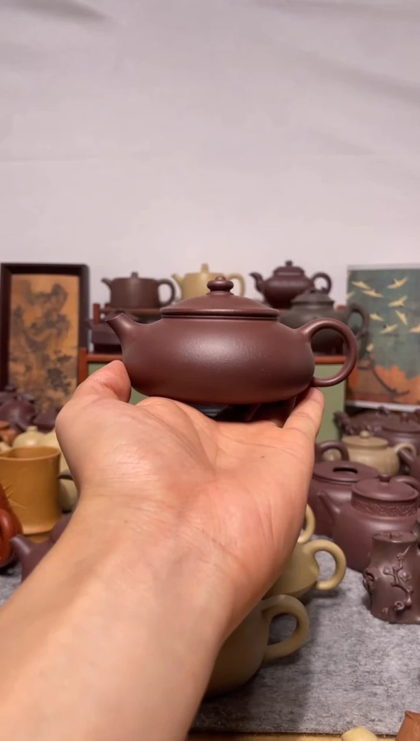 茶壶紫砂台西底板紫泥寒江