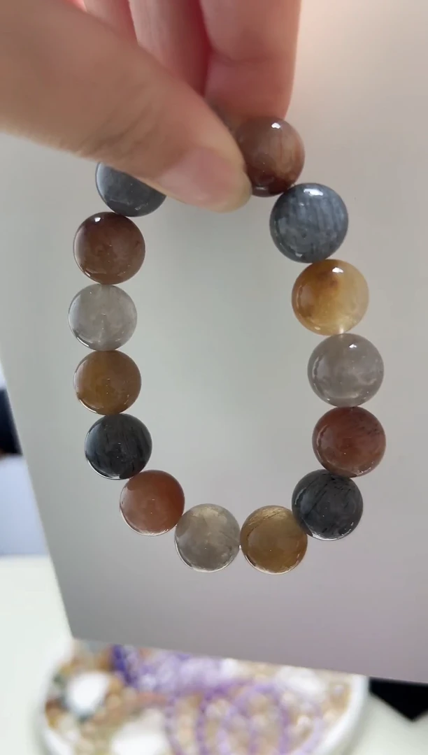 水晶摆件未镶嵌天然兔毛水晶手链A023