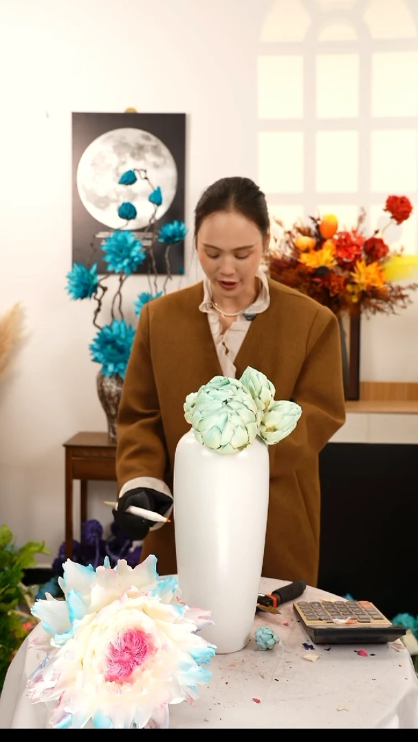 洋蓟永生花 蓝色小花 A19