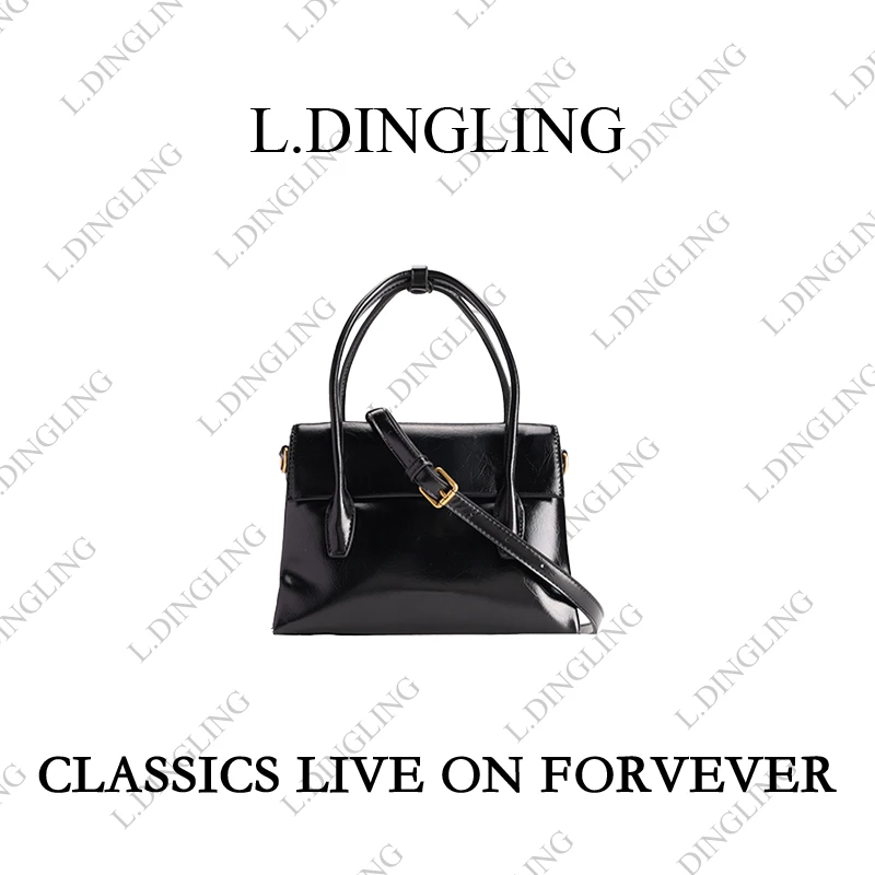 【亮黑】单肩款水洗可拆卸休闲风斜挎包手提包包单肩腋下