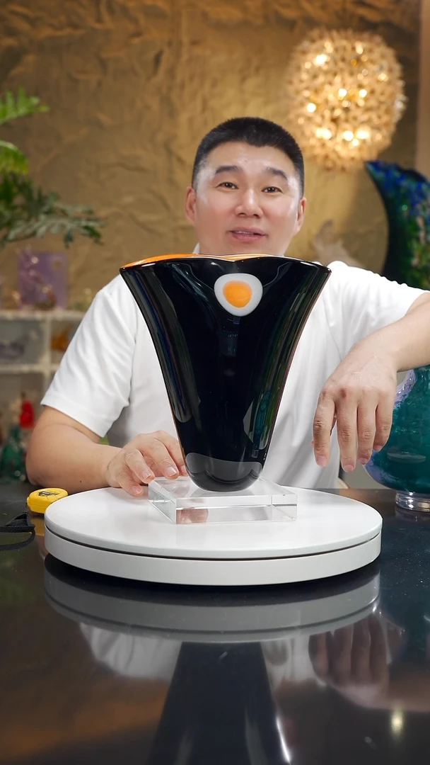摆件福利橙黑花瓶大号