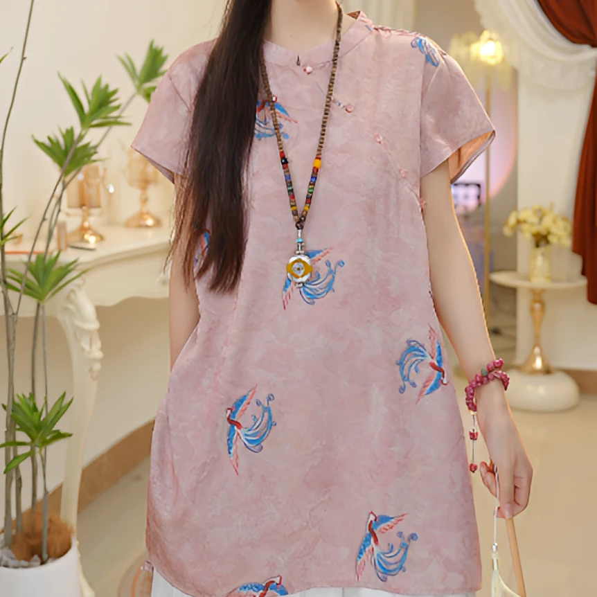 【套装-颖子】新中式衬衫国风禅意上衣夏季清凉无袖印花衬衣女装