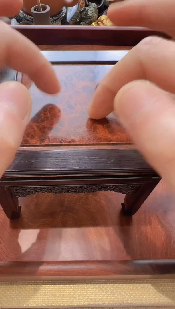 乌木类书架845紫光檀嵌瘿木八仙桌摆台