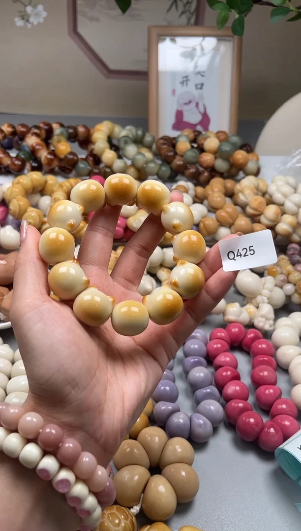 手串菩提根/象牙果大**花Q425牙果猫头21mm一串通货