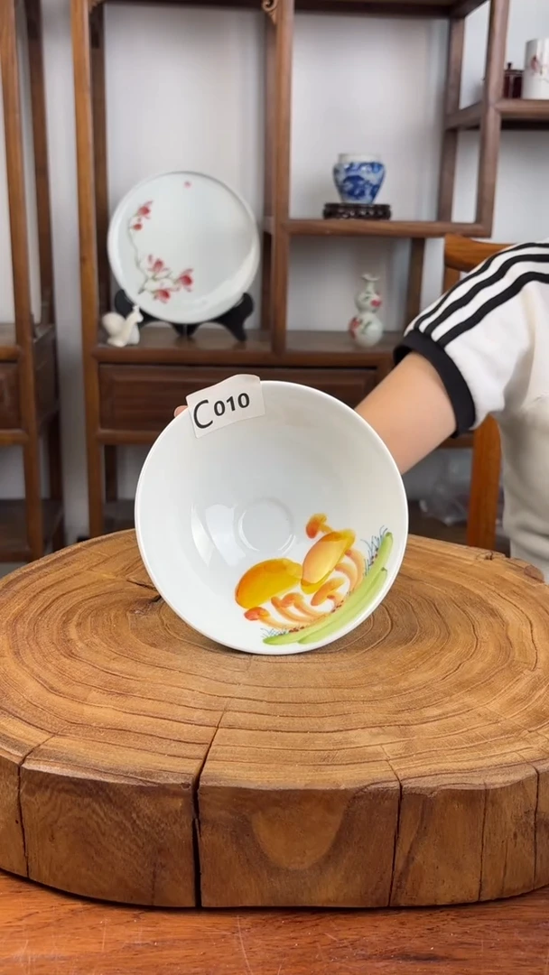 瓷片国韵瓷坊-手绘高温（釉中彩）斗笠碗010