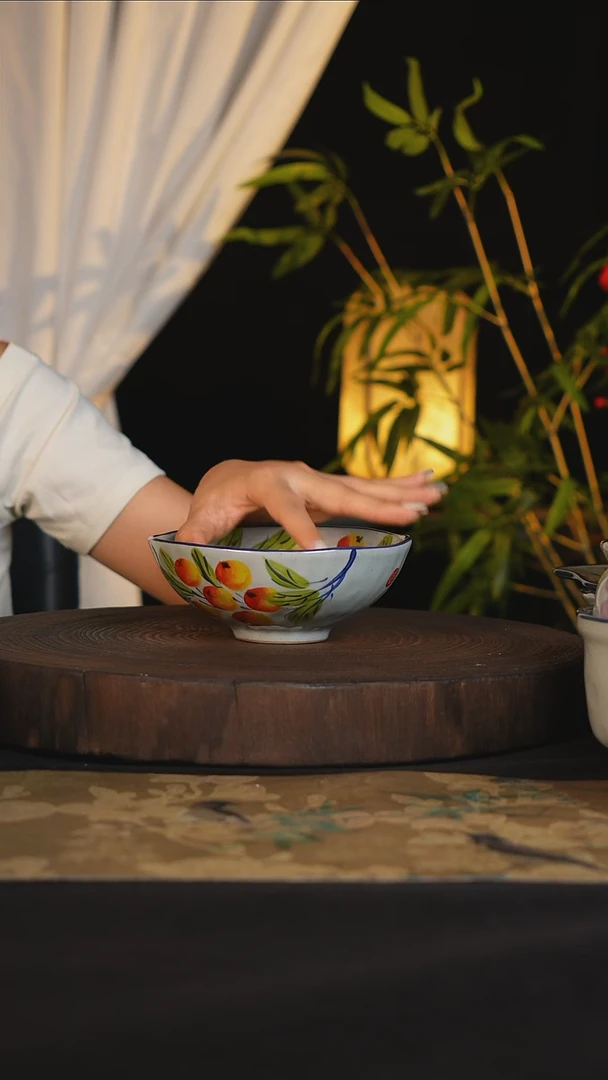碗景德镇手工手绘高温釉下彩可进蒸箱烤箱洗碗机