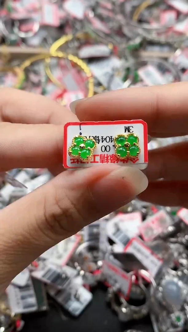 银S925镶嵌戒指翡翠天然A货缅甸翡翠