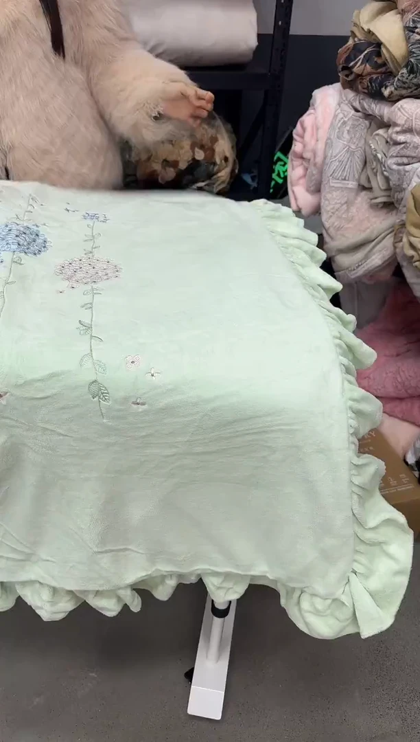 氨纶2米刺绣工艺款四件套绿色 脏孤品