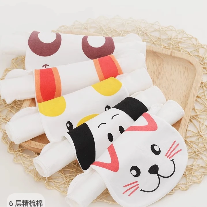 吸汗巾儿童精梳棉幼儿园绣名字女童垫背男童全棉宝宝隔汗巾婴儿