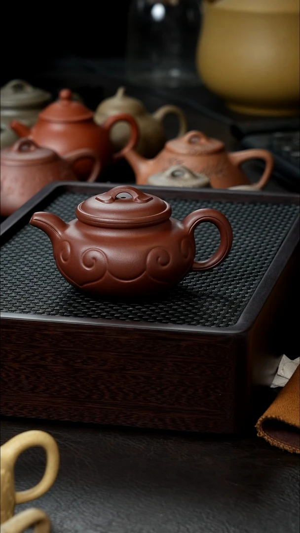 茶壶紫砂?****?紫泥仿古如意半手150  微瑕