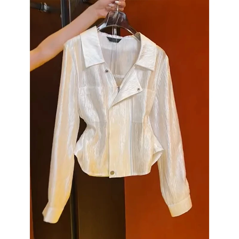时尚绝美洋气上衣2025春季新款冷淡系轻奢高级感独特别致白色衬衫