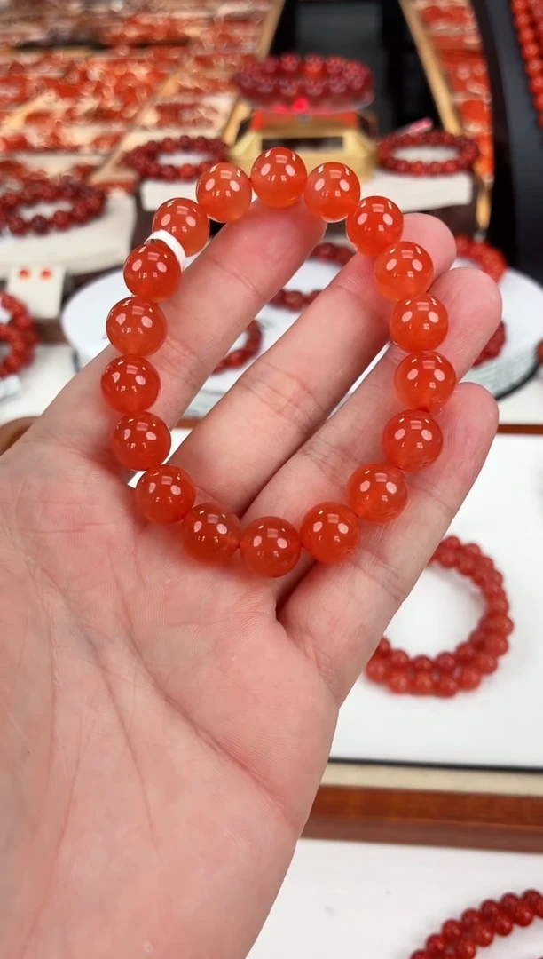 南红玛瑙冰红手串11+未镶嵌一个/条