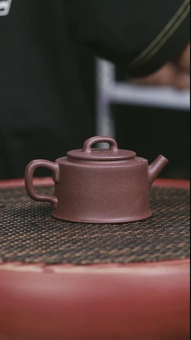 茶壶紫砂6号高砂老紫泥鱼罩150CC微瑕